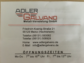 Firmenansicht von „Adler Galvano Metall-Veredelung GmbH“