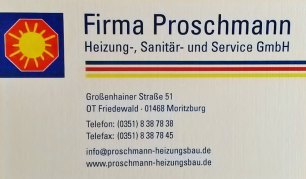 Firmenansicht von „Firma Proschmann Heizung-, Sanitär- und Service GmbH“